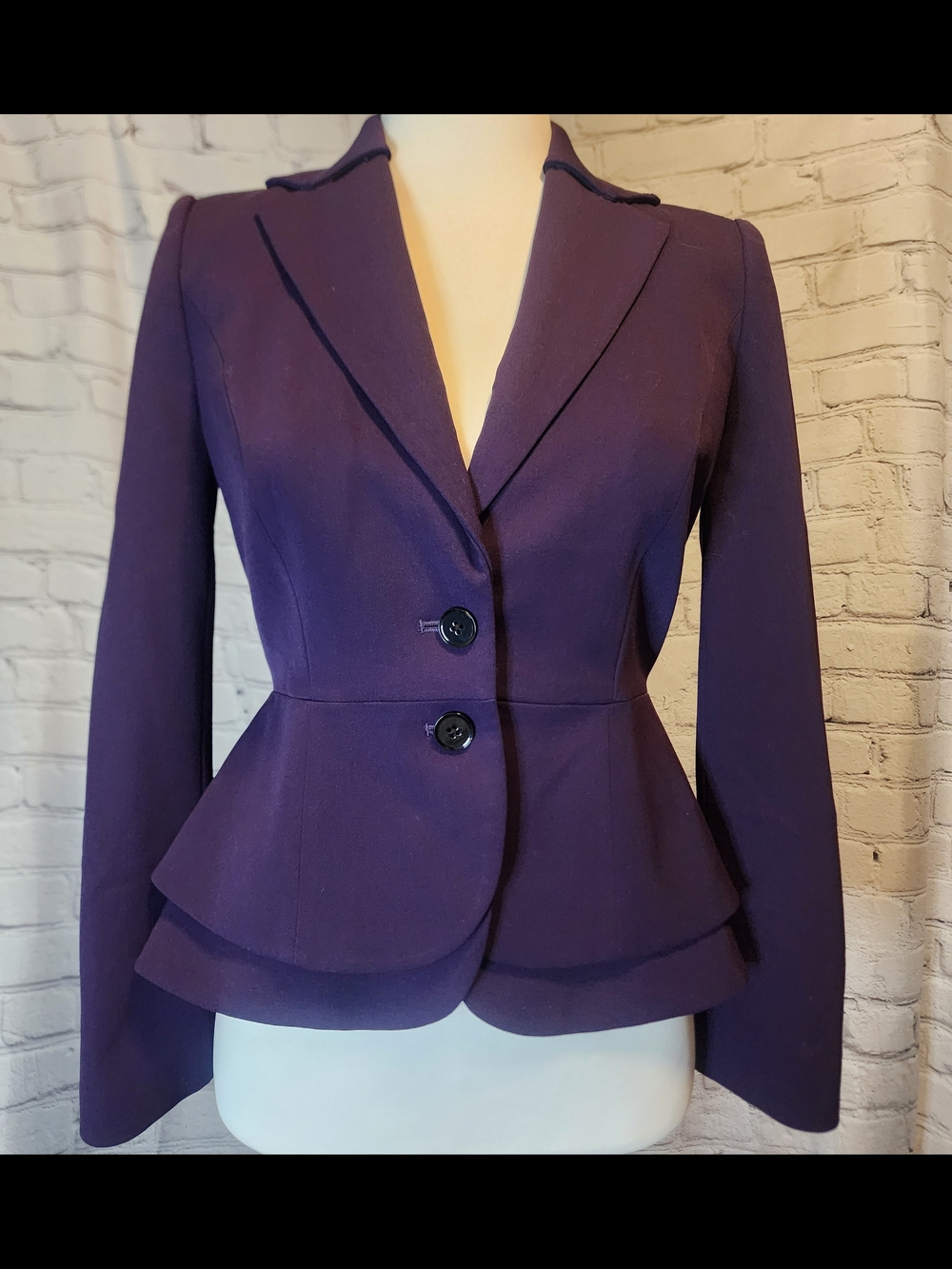 White House Black Market Purple Peplum Blazer Jacket